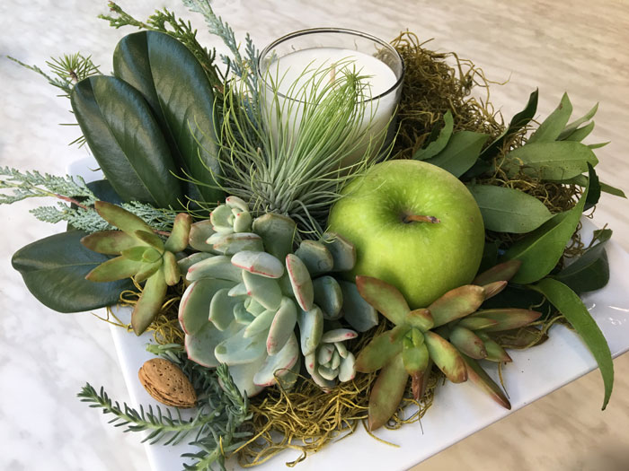 Succulent table decoration